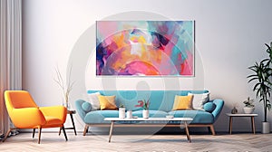 abstract blurred colorful home interior