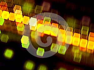 Abstract blurred cubes - digitally generated image
