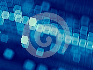 Abstract blurred cubes - digitally generated image