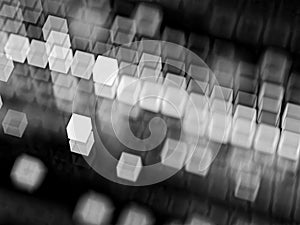 Abstract blurred cubes - digitally generated image