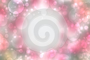 Abstract blurred fresh vivid spring summer light delicate pastel pink white bokeh background texture with bright circular soft