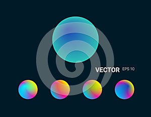 Abstract blurred gradient mesh background. Colorful smooth. Set of circles