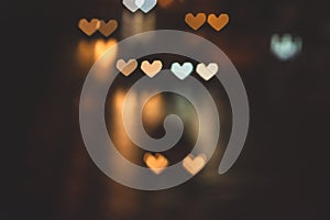 Abstract blurred heart bokeh background