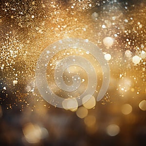 Abstract blurred image of golden or copper glitter