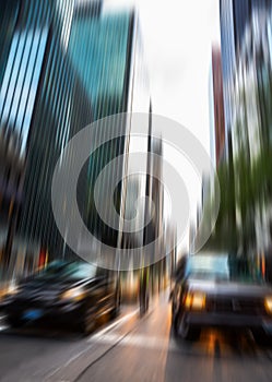 Abstract blurred image of Manhattan