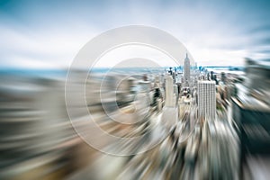 Abstract blurred image of Manhattan midtown panorama