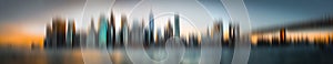 Abstract blurred Manhattan skyline panorama