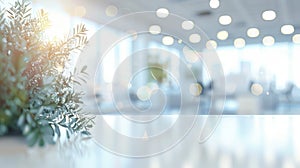 Abstract blurred modern workspace background