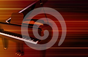 Abstract blurred music background with grand piano