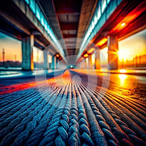 Abstract Blurred Out of Focus Jeans Blue Orange Red Braided Gradient Background