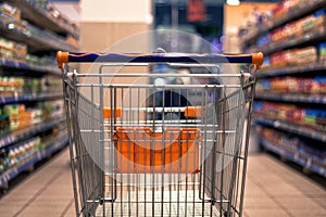 Abstract blurred photo of shopping cart/trolley