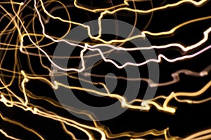 Abstract blurred power light lines on dark background