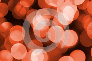 Abstract blurred of red glittering shine bulbs lights background. Blur of Christmas wallpaper decorations concept