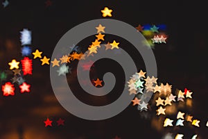 Abstract blurred star bokeh background