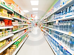 abstract blurred supermarket aisle background