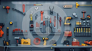 Abstract blurred view of modern hardware store interior background