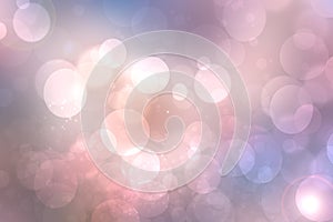 Abstract blurred vivid spring summer light delicate pastel blue orange bokeh background texture with bright soft color circles and