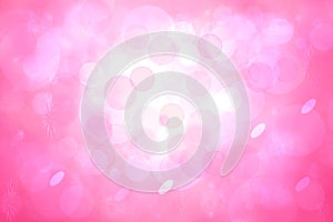 Abstract blurred vivid spring summer light delicate pastel pink white bokeh background texture with bright soft color circles and