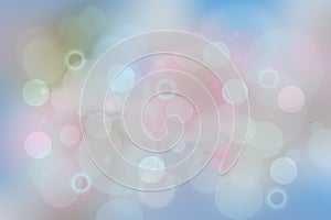 Abstract blurred vivid spring summer pastel bokeh background texture with bright soft color circles. Space for your text.