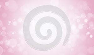 Abstract Blurred White Bokeh Lights on A Pink Background