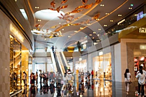 Abstract blurry background of people in shopping mall