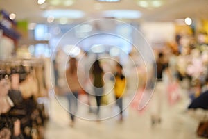 Abstract blurry background of retail shops in shopping mall