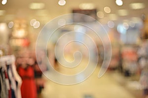 Abstract blurry background of retail shops in shopping mall