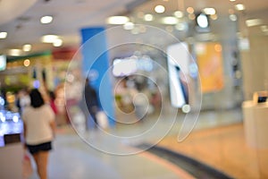 Abstract blurry background of retail shops in shopping mall