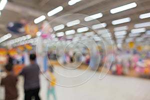 Abstract blurry background of retail shops in shopping mall