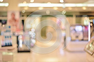 Abstract blurry background of retail shops in shopping mall