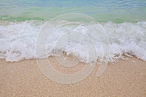 Abstract blurry background of soft wave of blue sea
