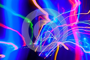 Abstract of Blurry colorful of motions LED lights