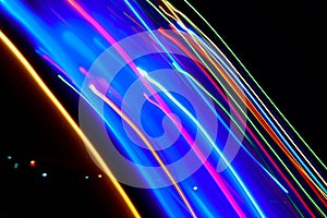 Abstract of Blurry colorful of motions LED lights