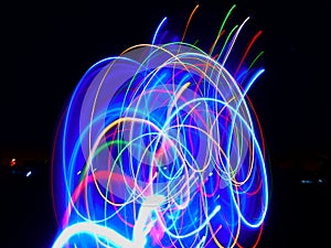 Abstract of Blurry colorful of motions LED lights