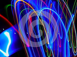 Abstract of Blurry colorful of motions LED lights