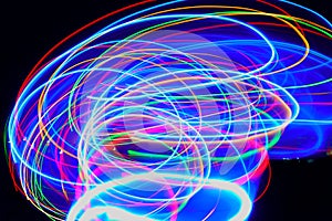 Abstract of Blurry colorful of motions LED lights