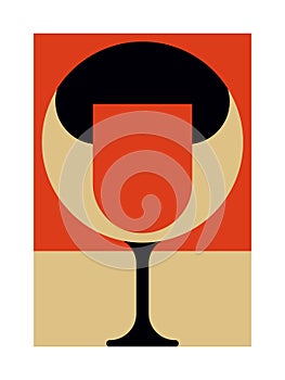 Abstract bocal goblet wine glass minimalist geometric shape art vector poster t shirt canvas print