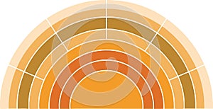 Retro Warm Tone Concentric Arcs Background