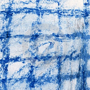 Abstract boho, Scandinavian monochrome background. Blue-white watercolor with marble texture cage. Best for the print, fabric