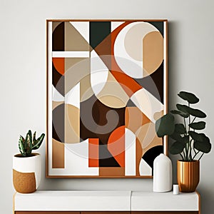 Abstract bohoinspired wall art that incorporate, Generative AI photo