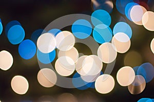 Abstract Bokeh Background with blue and yellow circles of light