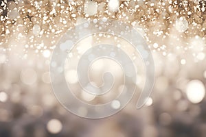 abstract bokeh background glitter vintage lights background. gold silver and white. de-focused