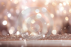 abstract bokeh background glitter vintage lights background. gold silver and white. de-focused