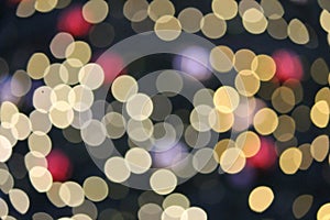 Abstract Bokeh Christmas circles of light copy space