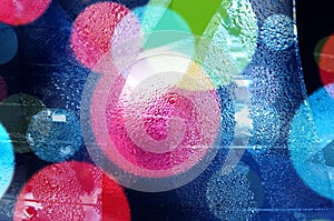 Abstract bokeh and droplets - colorful background