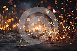 Golden Sparkles on Dark Background
