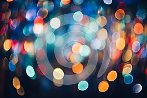 Abstract Bokeh Lights Background With A Colorful Blur Of Glowing Circles. Generative AI