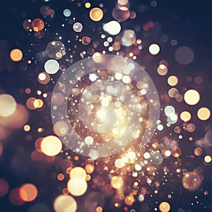 abstract bokeh lights on dark background. ai generative