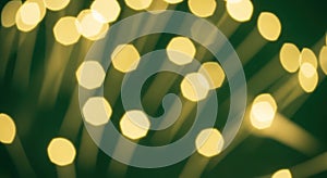 Abstract Bokeh Lights on Dark Green Background