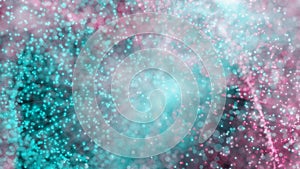 Abstract bokeh with pink and blue colors and colorful rays of light